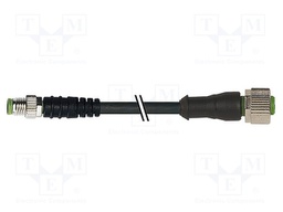 Connection lead; M12,M8; PIN: 4; 2m; plug; 30VAC; 4A; -30÷80°C; IP67