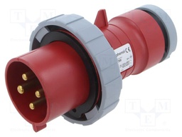 Connector: AC supply 3-phase; plug; male; straight; for cable