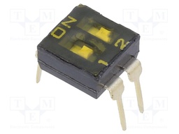 Switch: DIP-SWITCH; OFF-ON; 0.025A/24VDC; Pos: 2; -40÷85°C; 50mΩ