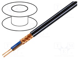 Wire; 2x1,5mm2; braid made of copper wires; PVC FirestoP®; black