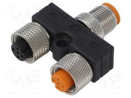T adapter; M12 male,M12 female x2; Y; PIN: 5; Polarisation: A; IP67
