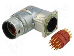 Connector: M23; socket; PIN: 17; male; soldering; angled 90°; 7A