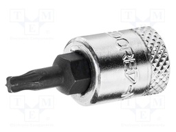 Socket; Bit: Torx®; Size: T27; 1/4"; 37mm; Chrom-vanadium steel