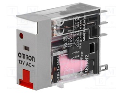 Relay: electromagnetic; DPDT; Ucoil: 12VAC; 5A/250VAC; 5A/30VDC
