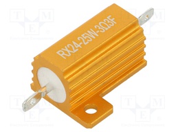 Resistor: wire-wound; with heatsink; 3.3Ω; 25W; ±1%; 50ppm/°C