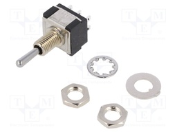 Switch: toggle; Pos: 3; DPDT; ON-ON-ON; 6A/125VAC; 6A/6VDC; 20mΩ