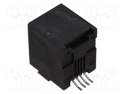 Modular Connector, Modular Jack, 1 x 1 (Port), 4P4C, Cat3, Surface Mount