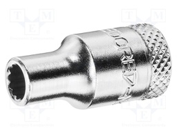 Socket; 12-angles,socket spanner; 11mm; 1/4"; Plating: chromium