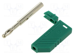 Connector: 4mm banana; plug; 24A; 30VAC; 60VDC; green; 1.5mm2