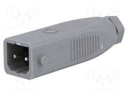 Connector: rectangular; ST; plug; male; PIN: 2; with cable clamp