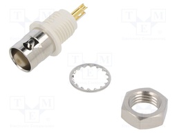 Socket; BNC; female; straight; 50Ω; soldering; teflon; gold-plated