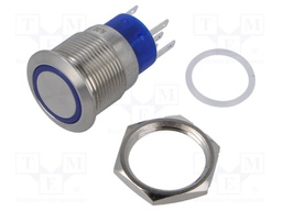 Switch: vandal resistant; Pos: 2; SPST; 3A/250VAC; OFF-ON; blue