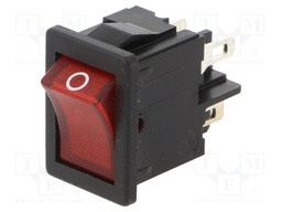 ROCKER; DPST; Pos: 2; OFF-ON; 4A/250VAC; red; IP40; LED; 100mΩ