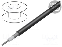 Wire: coaxial; RG179; 1x30AWG; stranded; SCCS; PVC; black; 100m