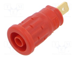 Connector: 4mm banana; socket; 24A; 1kV; red; gold-plated; 32mm