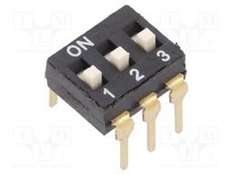 Switch: DIP-SWITCH; Poles number: 3; OFF-ON; 0.025A/24VDC; Pos: 2/3