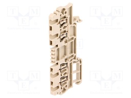 Splice terminal: rail; 1.5mm2; ways: 1; terminals: 4; beige; wemid