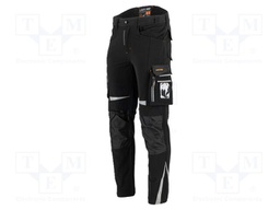 Soft-shell trousers; Size: L (179/92-98); black; STRETCH; 240g/m2