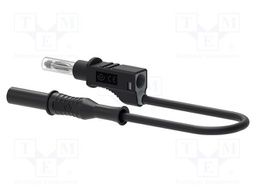 Test lead; 20A; banana plug 4mm,both sides; Len: 1m; black