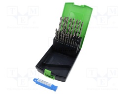 Drill set; for metal; high speed steel cobalt HSS-Co; 1÷10mm