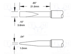 Tip; conical; 3.8x22mm; 302°C; for soldering station