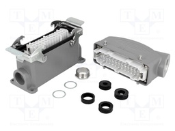 Connector: HDC; male + female; S-E; PIN: 24; 24+PE; size 24B; angled