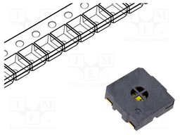 SMD loudspeaker; 0.5W; 15x15x4mm; Sound level: 87dB; Mounting: SMD