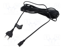 Cable; CEE 7/16 (C) plug,IEC C7 female; 5m; black; 2.5A; 230V