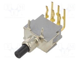 Switch: push-button; Pos: 2; DPDT; 0.05A; 0.05A; OFF-(ON); Body: grey