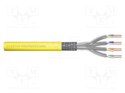 Wire; S/FTP; 4x2x22AWG; 7a; wire; Cu; Insulation: LSZH; yellow; 1km