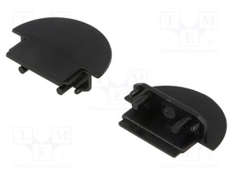 Cap for LED profiles; black; ABS; Application: GROOVE14
