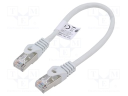 Patch cord; F/UTP; 5e; stranded; CCA; PVC; grey; 0.25m; 26AWG