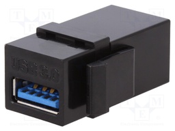 Socket; coupler; female x2; USB A socket x2; straight; Keystone