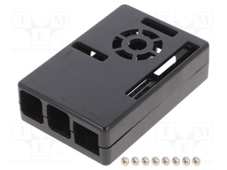 Enclosure: for computer; Raspberry Pi 4 B; ABS; black
