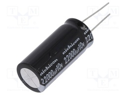 Capacitor: electrolytic; THT; 22000uF; 10VDC; Ø18x40mm; ±20%; 1000h
