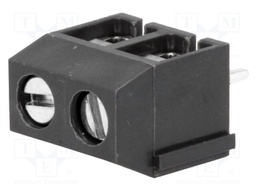 PCB terminal block; angled 90°; 5mm; ways: 2; on PCBs; 1.5mm2; 15A