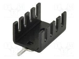Heatsink: extruded; U; TO220; black; L: 19.05mm; W: 13.21mm; H: 6.35mm