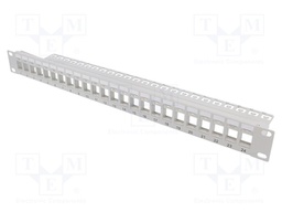 Patch panel; Keystone; Colour: grey; Number of ports: 24