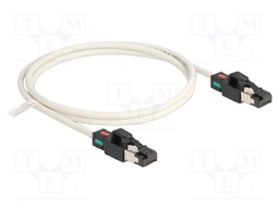 Patch cord; S/FTP; Cat: 6a; RJ45 plug,both sides; 1m; LSZH; white
