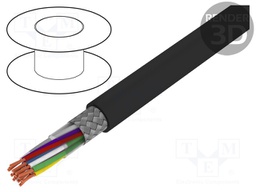 Wire; Li-2YCYv; 8x2x0,5mm2; tinned copper braid; PVC; black; 50V
