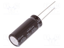 Capacitor: electrolytic; THT; 39uF; 400VDC; Ø12.5x31.5mm; ±20%
