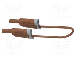 Test lead; 20A; banana plug 4mm,both sides; Len: 0.5m; brown
