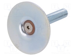 Foot of pin; Base dia: 50mm; M10; steel; Plunger length: 50mm
