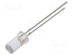 LED; red; 5mm; 50°; Front: flat; 2.1÷2.6VDC; Pitch: 2.54mm; -30÷85°C