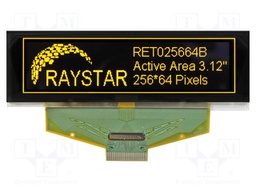 Display: OLED; graphical; 3.12"; 256x64; Dim: 88x27.8x2.05mm; 1x30