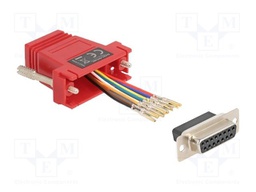 Adapter; D-Sub 15pin socket,RJ45 socket; red