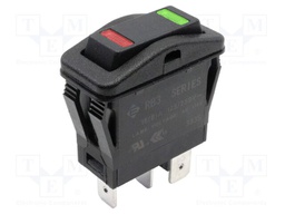 ROCKER; SPST; Pos: 3; (ON)-OFF-(ON); 16A/125VAC; IP67; LED; 125V