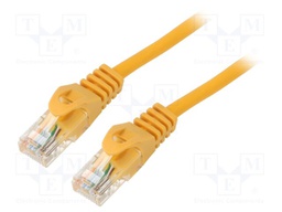 Patch cord; U/UTP; 5e; stranded; CCA; PVC; orange; 0.25m; 26AWG
