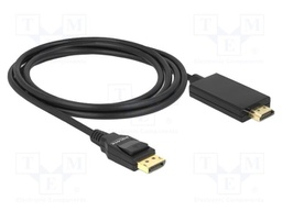 Cable; DisplayPort plug,HDMI plug; 4K,UHD 2160p; Len: 2m; black