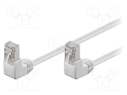 Patch cord; F/UTP; 5e; stranded; CCA; PVC; white; 1m; 26AWG